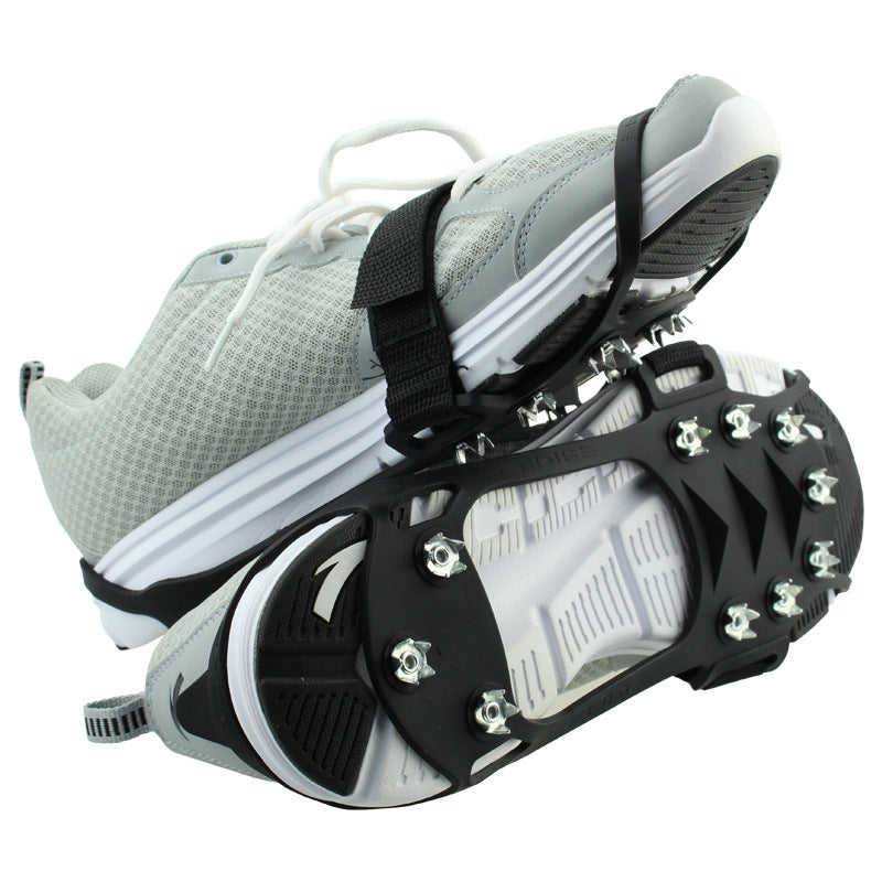 Conquer Icy Terrain with Outdoor Ice Floes Gripper: 10 Nails, Snow Crampons, Non-Slip Boots with Silicone Ice Studs