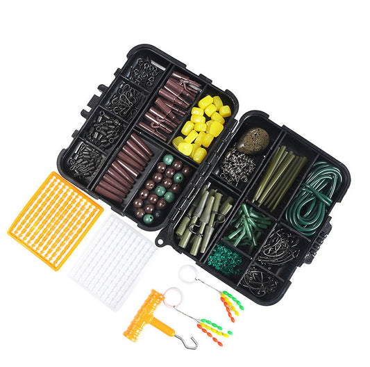 Comprehensive 277 Piece Carp Fishing Accessories Set: Hooks, Swivels, Beans, and More