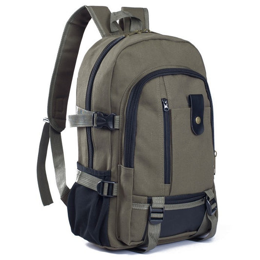 Versatile Canvas Backpack with Multiple Compartments and Straps