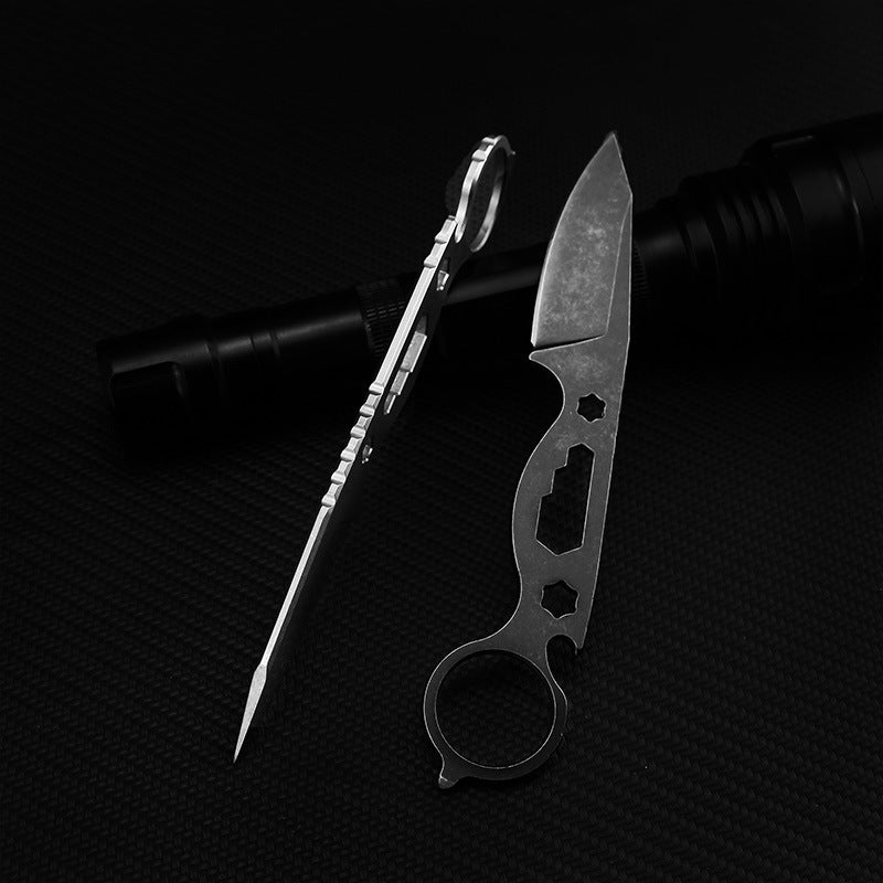Small Straight Flat Hunting Survival Multifunction Knife with Tools