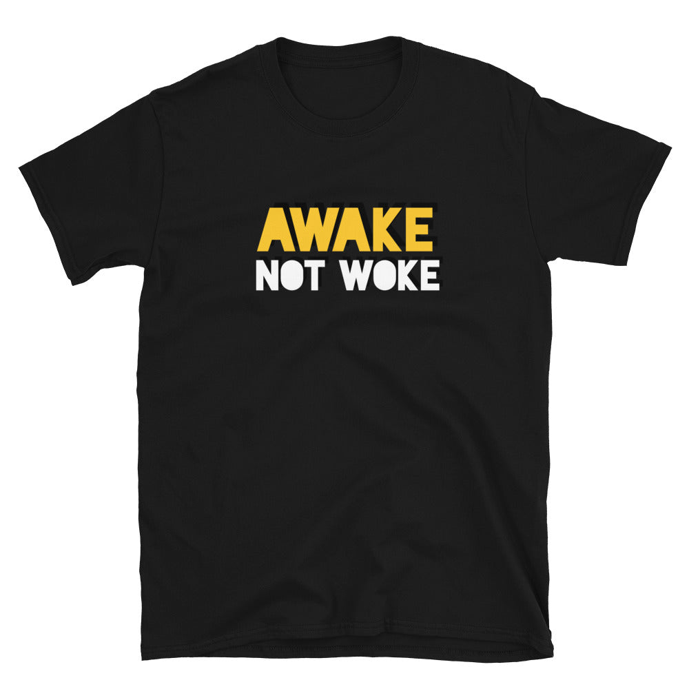 Awake Not Woke Anti-Communist Unisex Short Sleeve T-Shirt